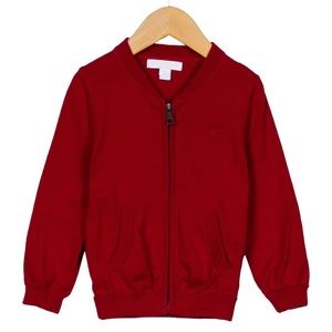 Burberry Toddler Boys Knit Sweater Cardigan Zip Up (Red)